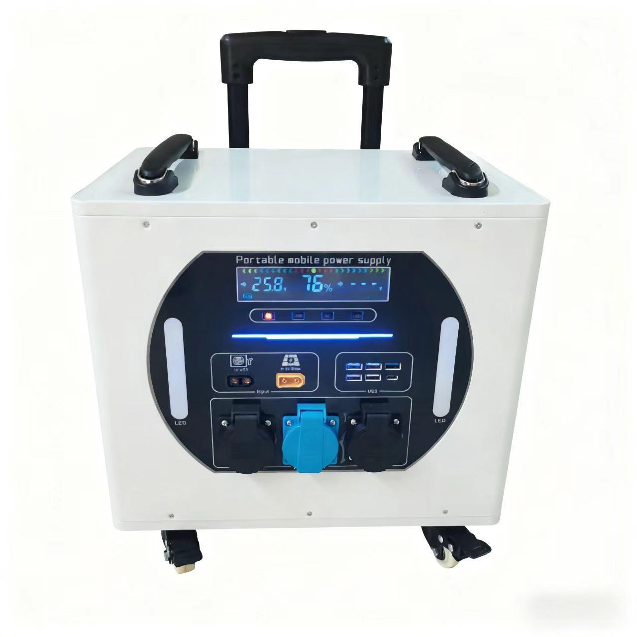 Portable Power Station - プレミアムグレード3000Wタイロッドスーツケース型ポータブルモバイル電源、エネルギー貯蔵、屋外、家庭用