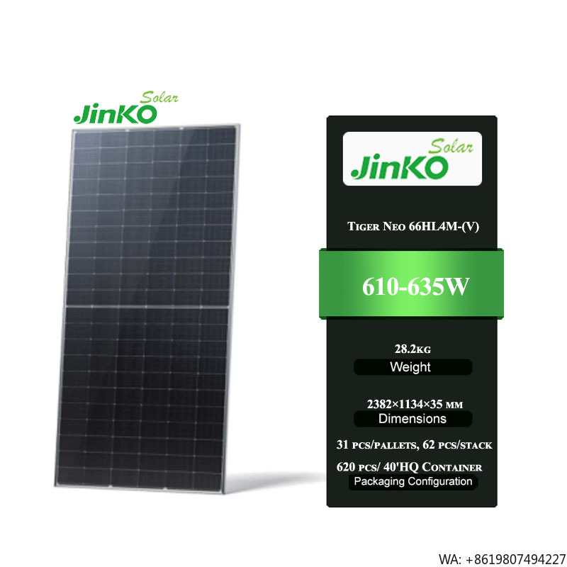Jinko Solar Panel Tiger Neo - ジンコタイガーネオ66HL4M-(V) 610-635W高品質N型太陽光パネル単面モジュール610w 615w 620w 625w 630w