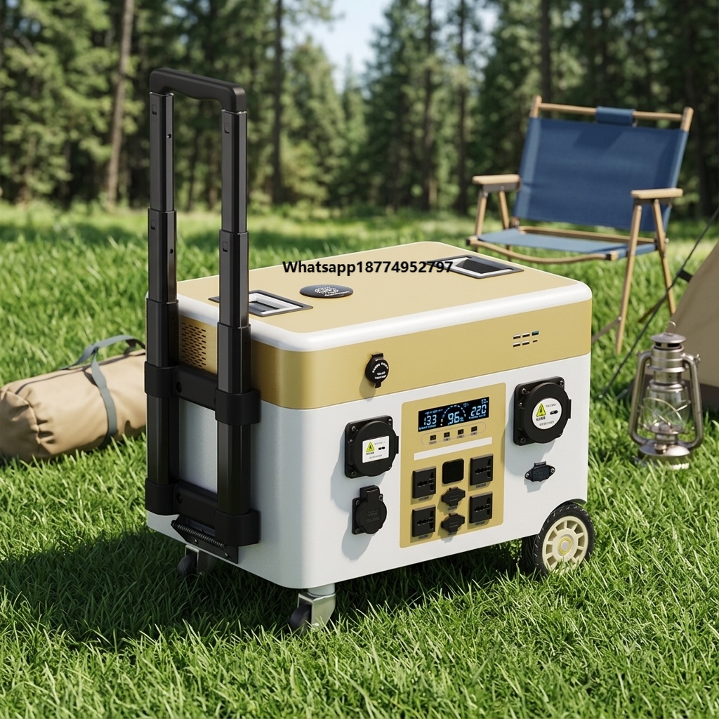 Portable Power Station - 5000Whポータブルソーラー発電機、ソーラーパネル、車載充電、高容量バックアップステーション、モバイルホーム、電気バン、キャンプ用6000W電源