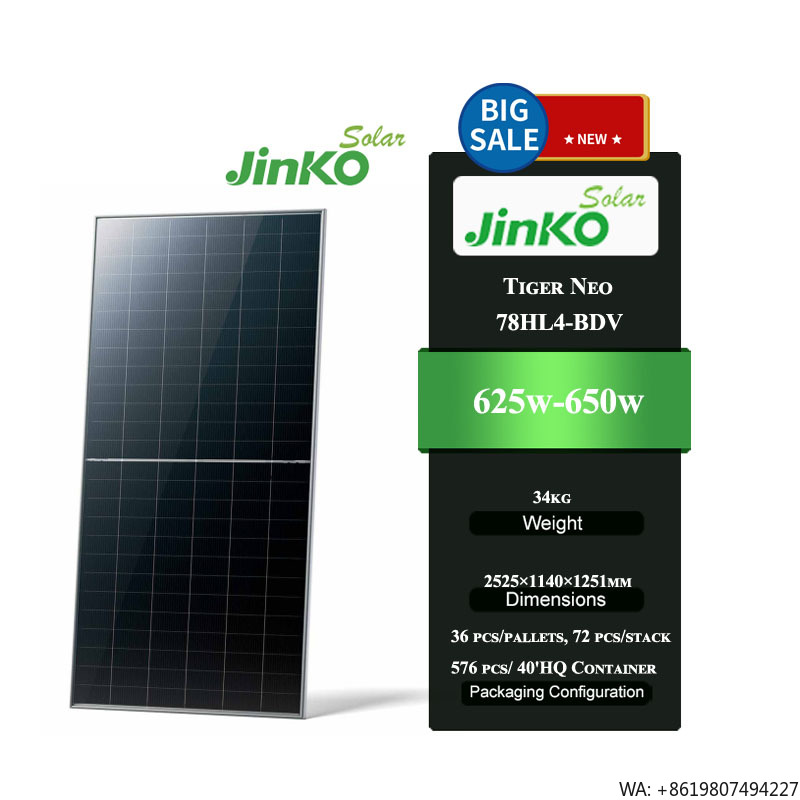 Jinko Solar Panel Tiger Neo - ジンコタイガーNeo 78HL4-BDV 625-650W N型太陽光パネル両面発電モジュール（デュアルガラス）625w 630w 635w
