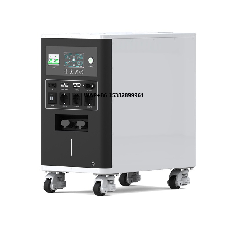 Portable Power Station - 6.6kWhポータブル家庭用蓄電ステーション、6000Wインバーター、ソーラーバッテリー、リチウムパネル搭載、車載用